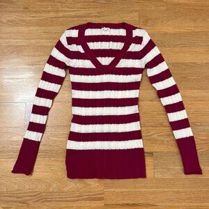 Zenana Outfitters Striped Knitted Sweatshirt Size S Like NEW